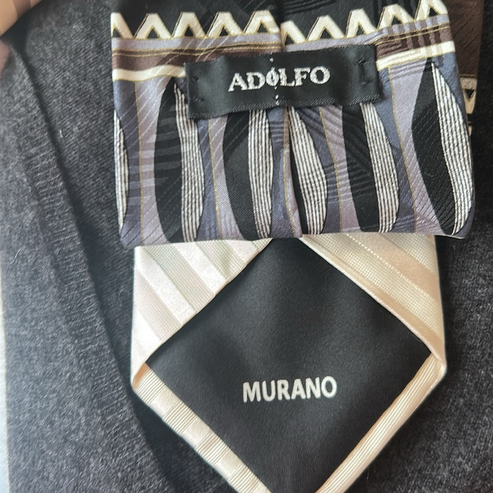 Upcycled Vintage Ties Scarf - Annie Hall Vibes 2 - Picture 6 of 7